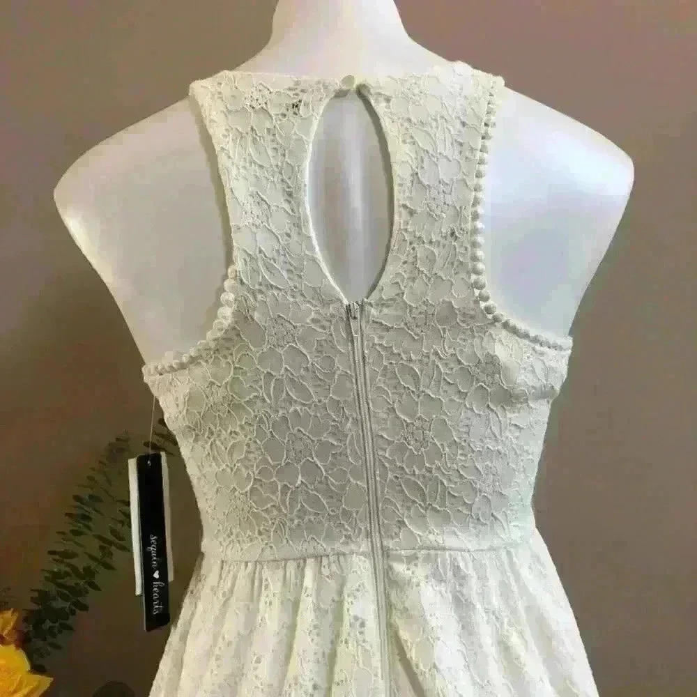 Sequin Hearts Ivory Dress - Picture 6 of 8